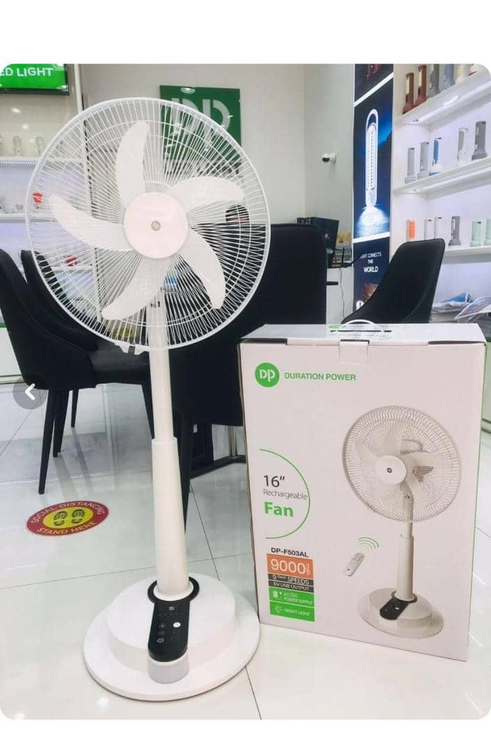 پنکه شارژی ایستاده دی پی مدل DP-F503AL سایز ۱۶ اینچ